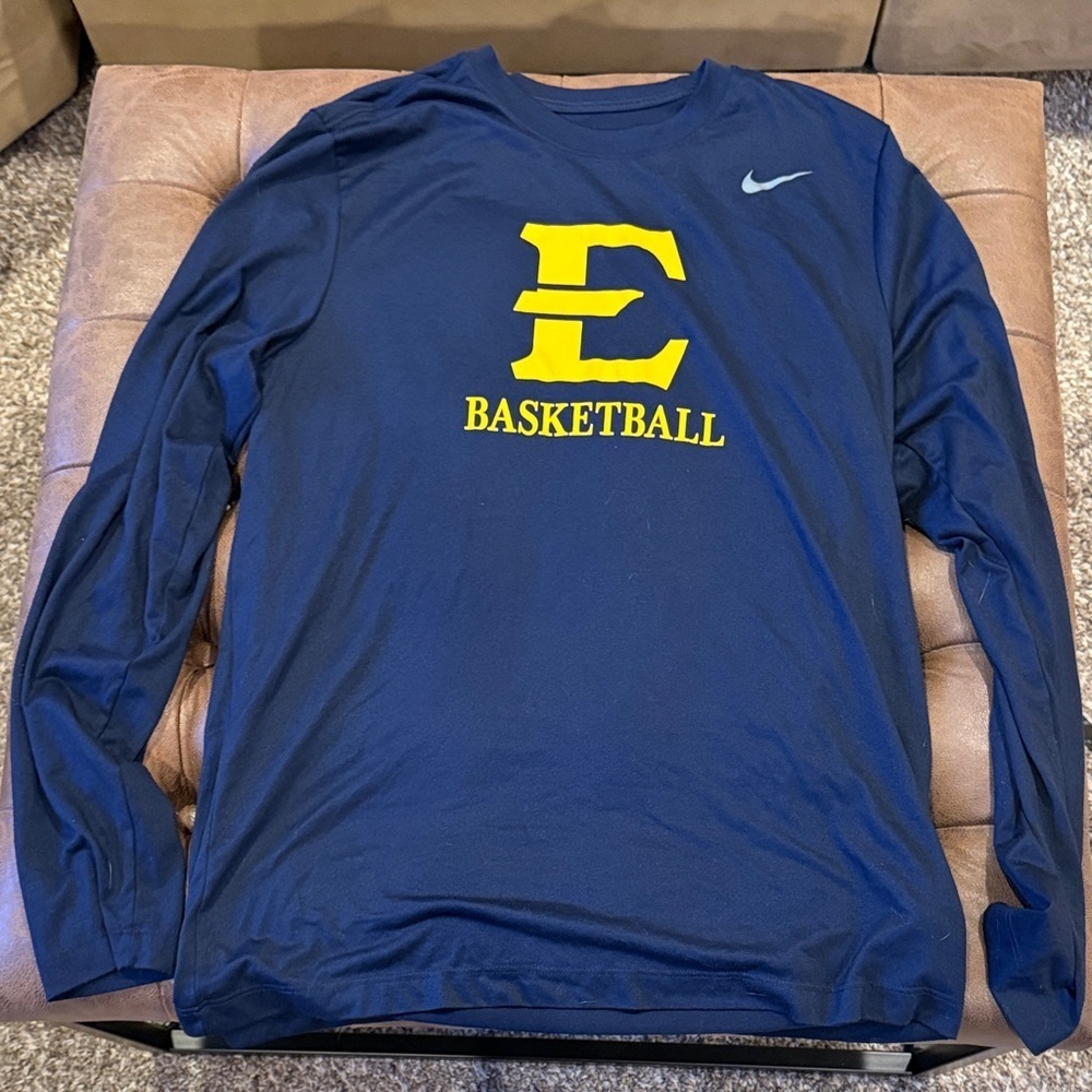 Eastern Tennessee state long sleeve navy blue dry fit shirt
